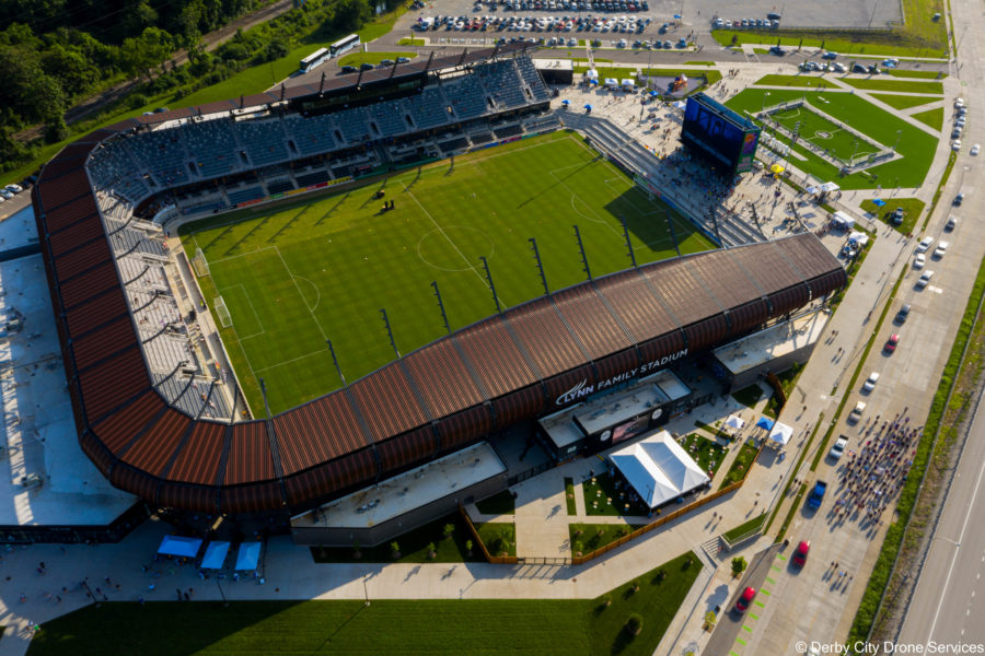 Drone view of Lynn Soccer Stadium